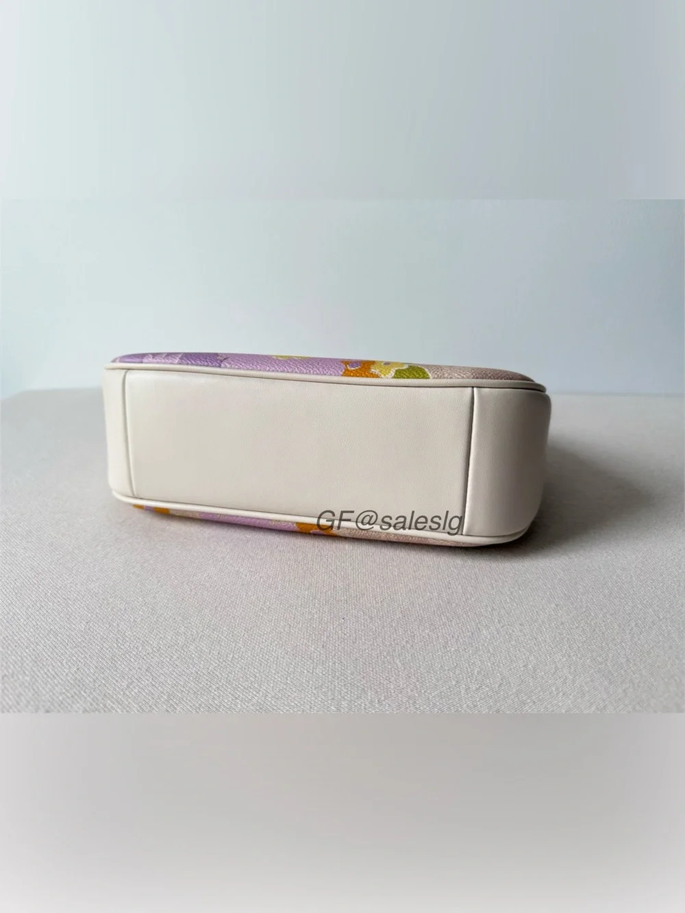Coach Teri Shoulder Bag In Signature Floral Silver/Sand/Purple CBG73 NWT